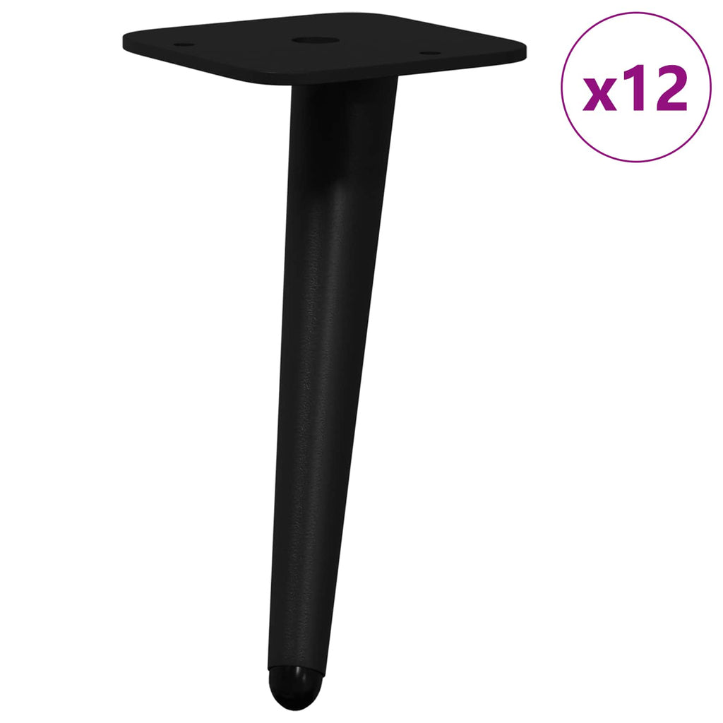 vidaXL Standfüße 12 pcs Schwarz 56 x 56 x 100 mm Eisen