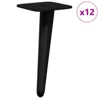 vidaXL Standfüße 12 pcs Schwarz 56 x 56 x 100 mm Eisen