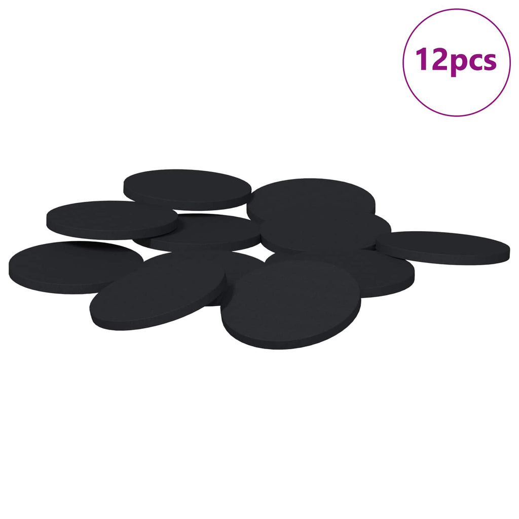 vidaXL Möbelgleiter 12 pcs Schwarz Ø 30 x 2 mm EVA