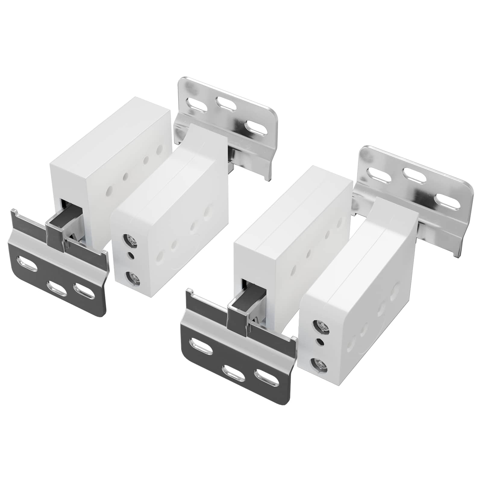 vidaXL Schrankhängemontagebügel 2 pcs Weiß 70 x 48 x 19 mm