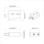 vidaXL Schrankhängemontagebügel 2 pcs Weiß 70 x 48 x 19 mm