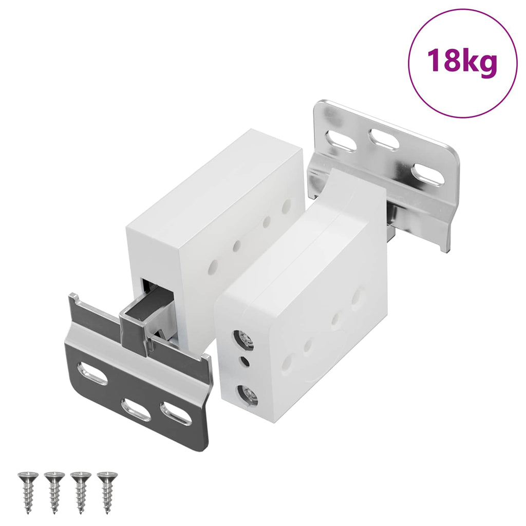 vidaXL Schrankhängemontagebügel 261 pcs Weiß 70 x 48 x 19 mm