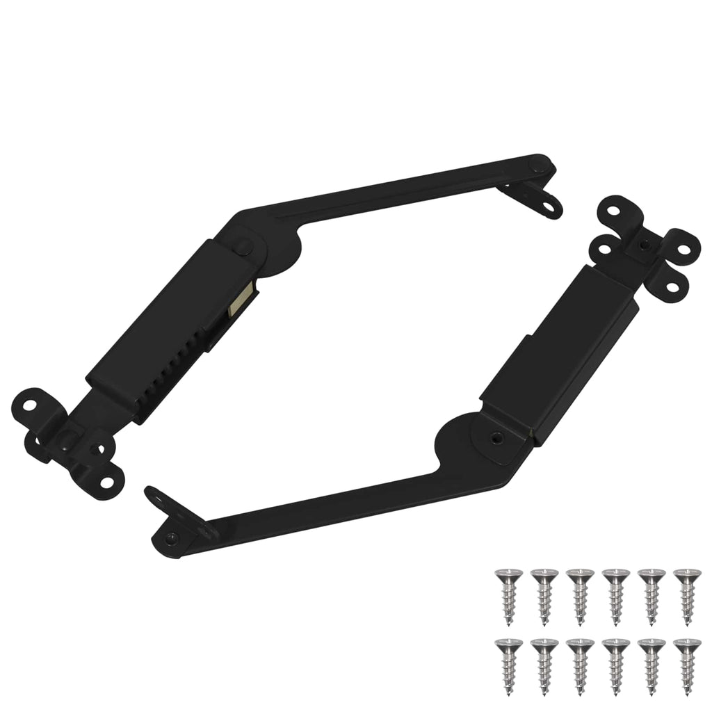 vidaXL Deckelstützscharnier 2 pcs Schwarz 192 x 32 x 50 mm Stahl