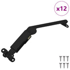 vidaXL Deckelstützscharnier 12 pcs Schwarz 192 x 32 x 50 mm Stahl