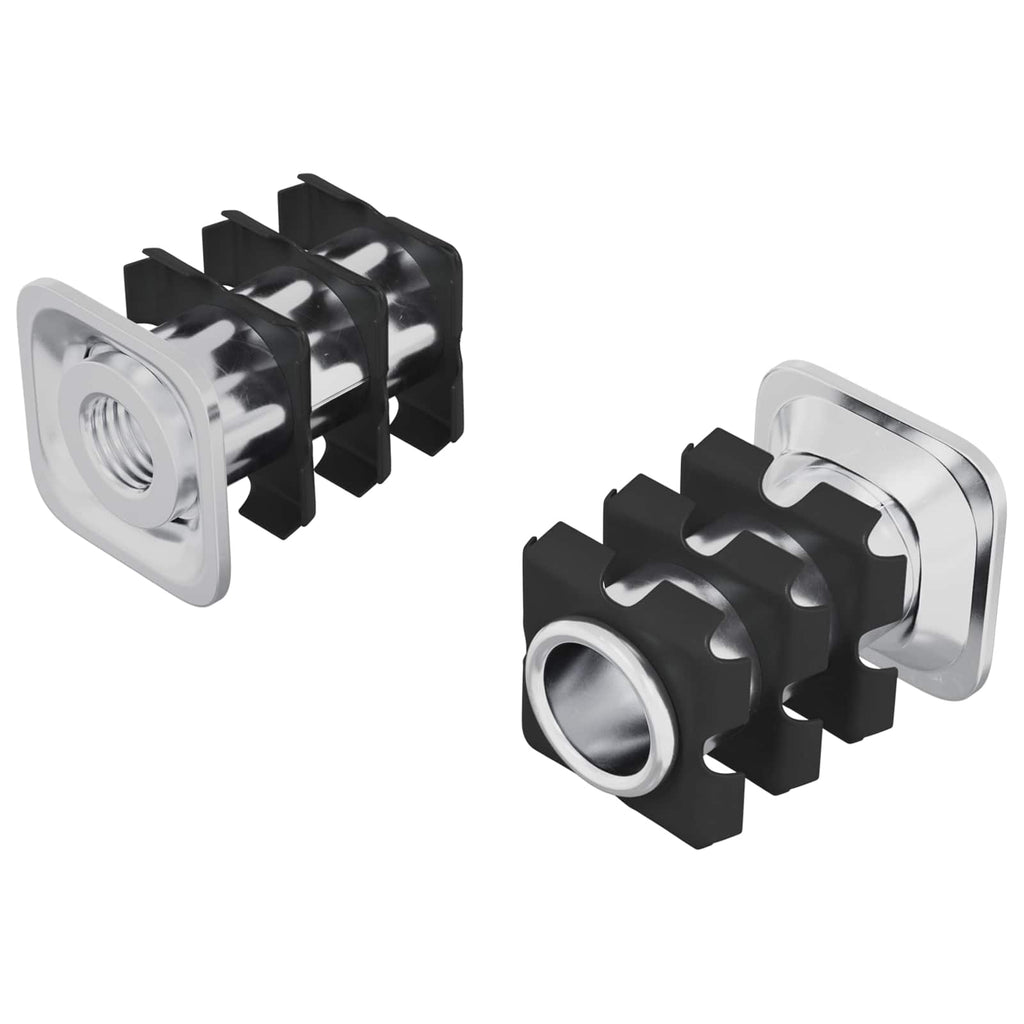 vidaXL Gewinderohr Einsatz 2 pcs Schwarz und Silber Verzinkter Stahl