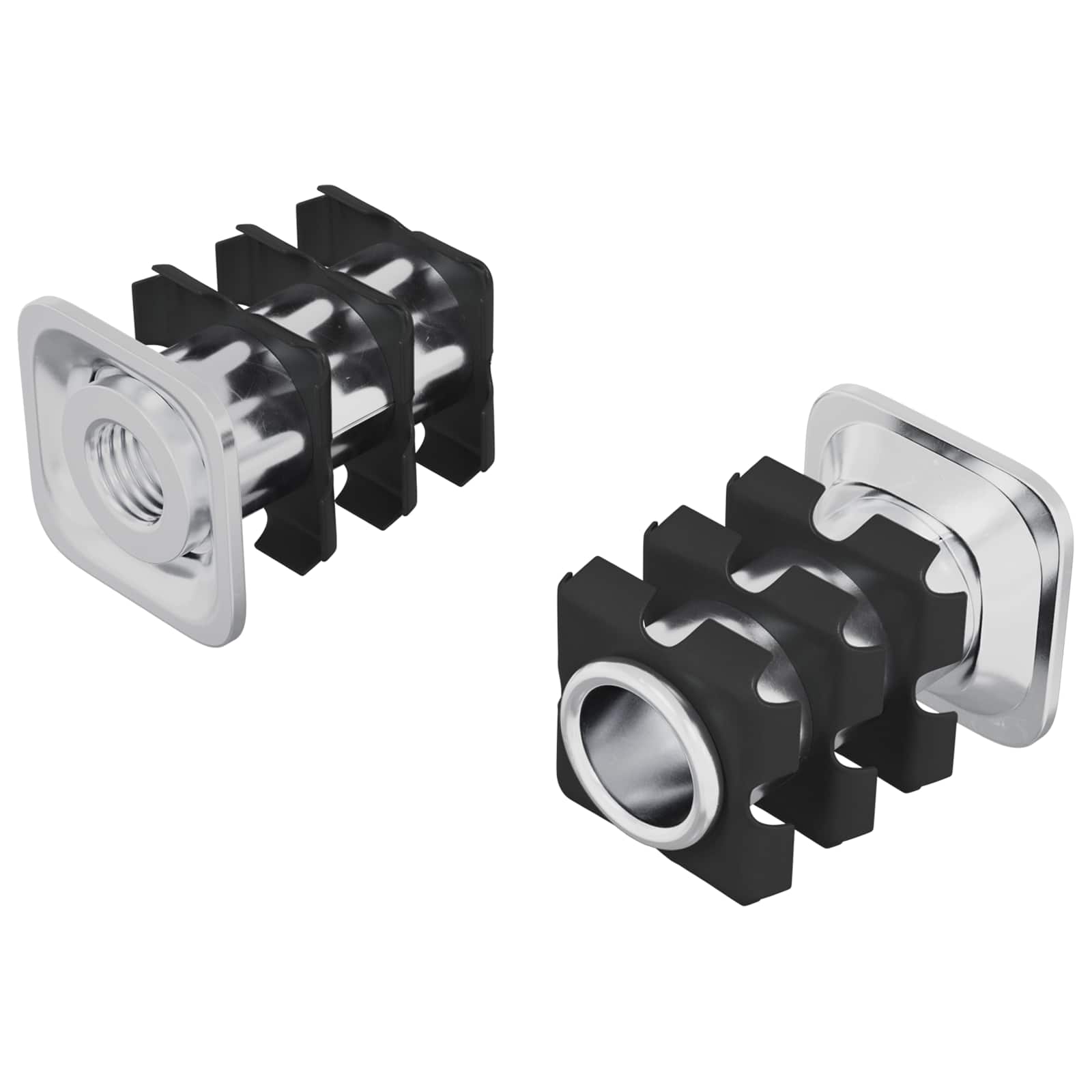 vidaXL Gewinderohr Einsatz 2 pcs Schwarz und Silber Verzinkter Stahl
