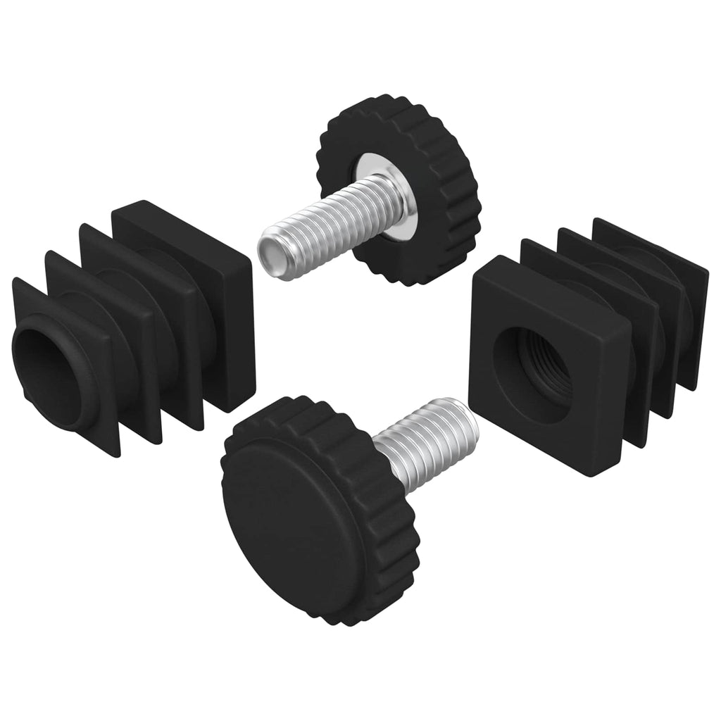 vidaXL Möbel Leveler Verstellbar 2 pcs Schwarz M6 PP