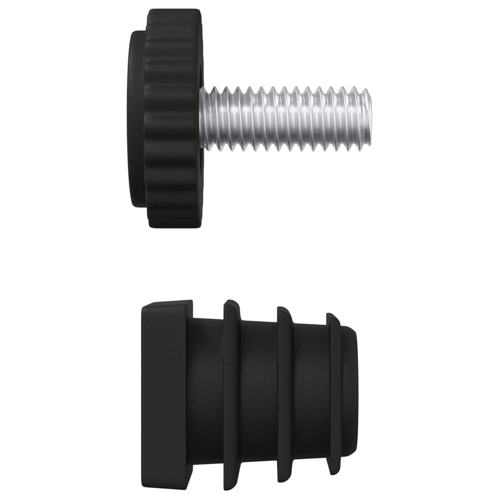 vidaXL Möbel Leveler Verstellbar 2 pcs Schwarz M6 PP