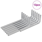 vidaXL Inbusschlüssel 12 pcs Silber 20 x 52 mm Stahl
