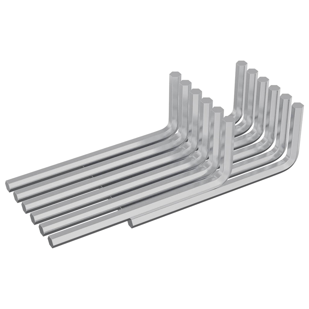 vidaXL Inbusschlüssel 2118 pcs Silber 22 x 66 mm Stahl