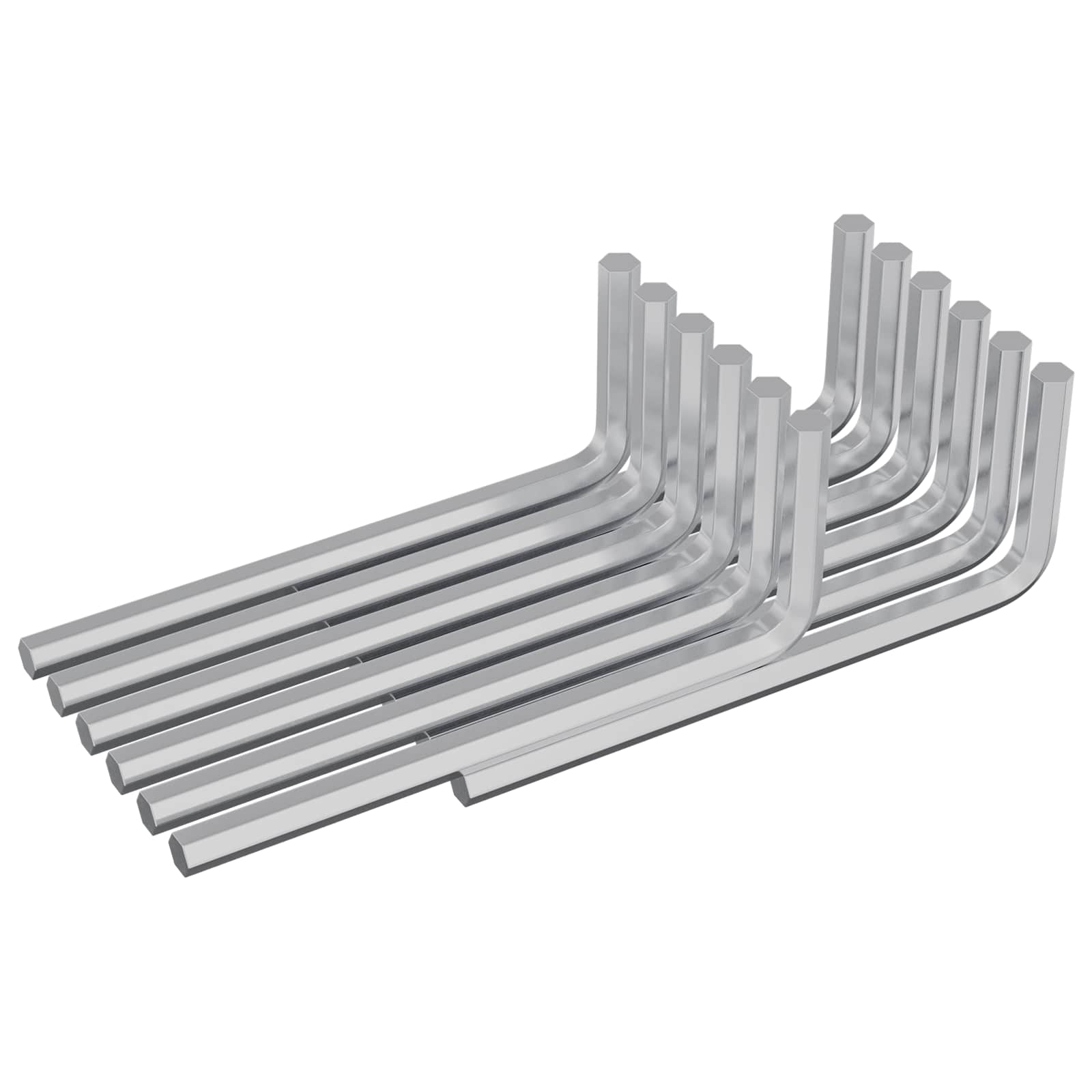 vidaXL Inbusschlüssel 2118 pcs Silber 22 x 66 mm Stahl