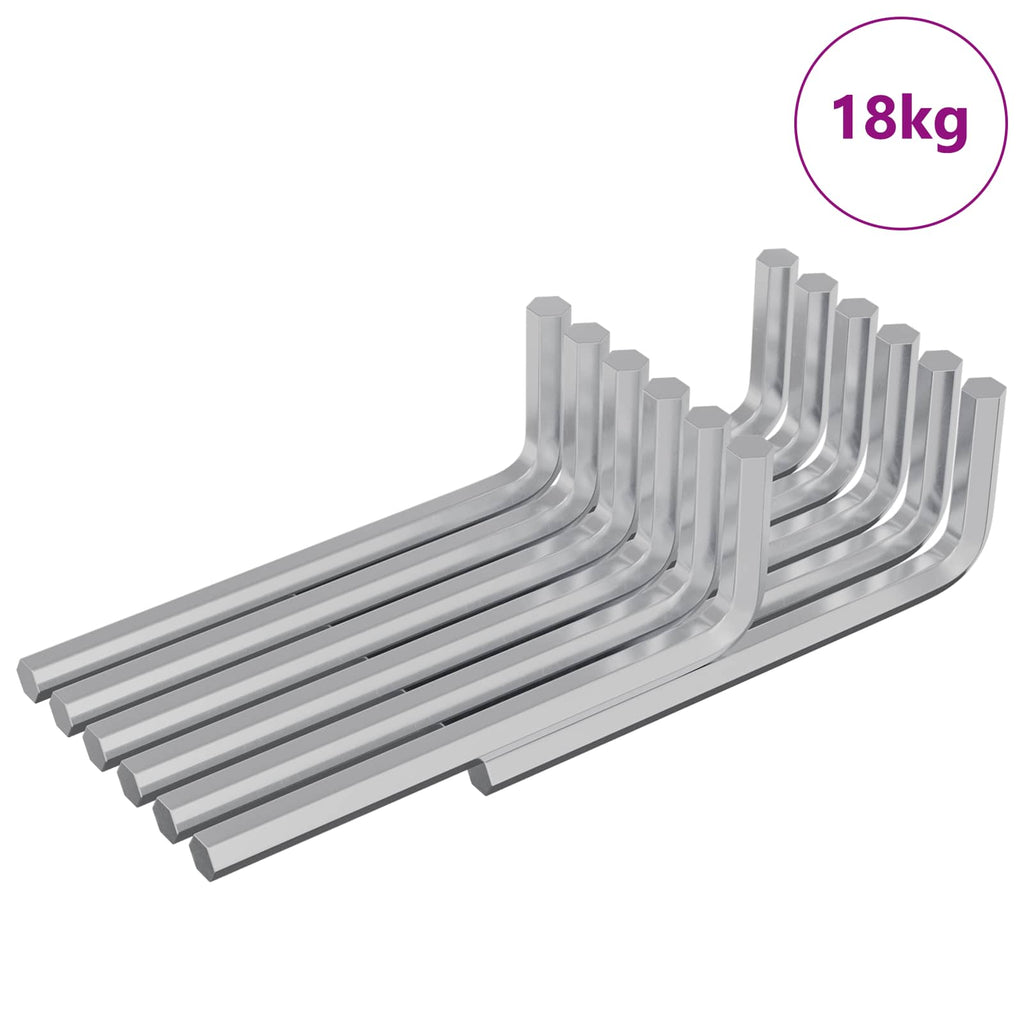 vidaXL Inbusschlüssel 1800 pcs Silber 32 x 86 mm Stahl