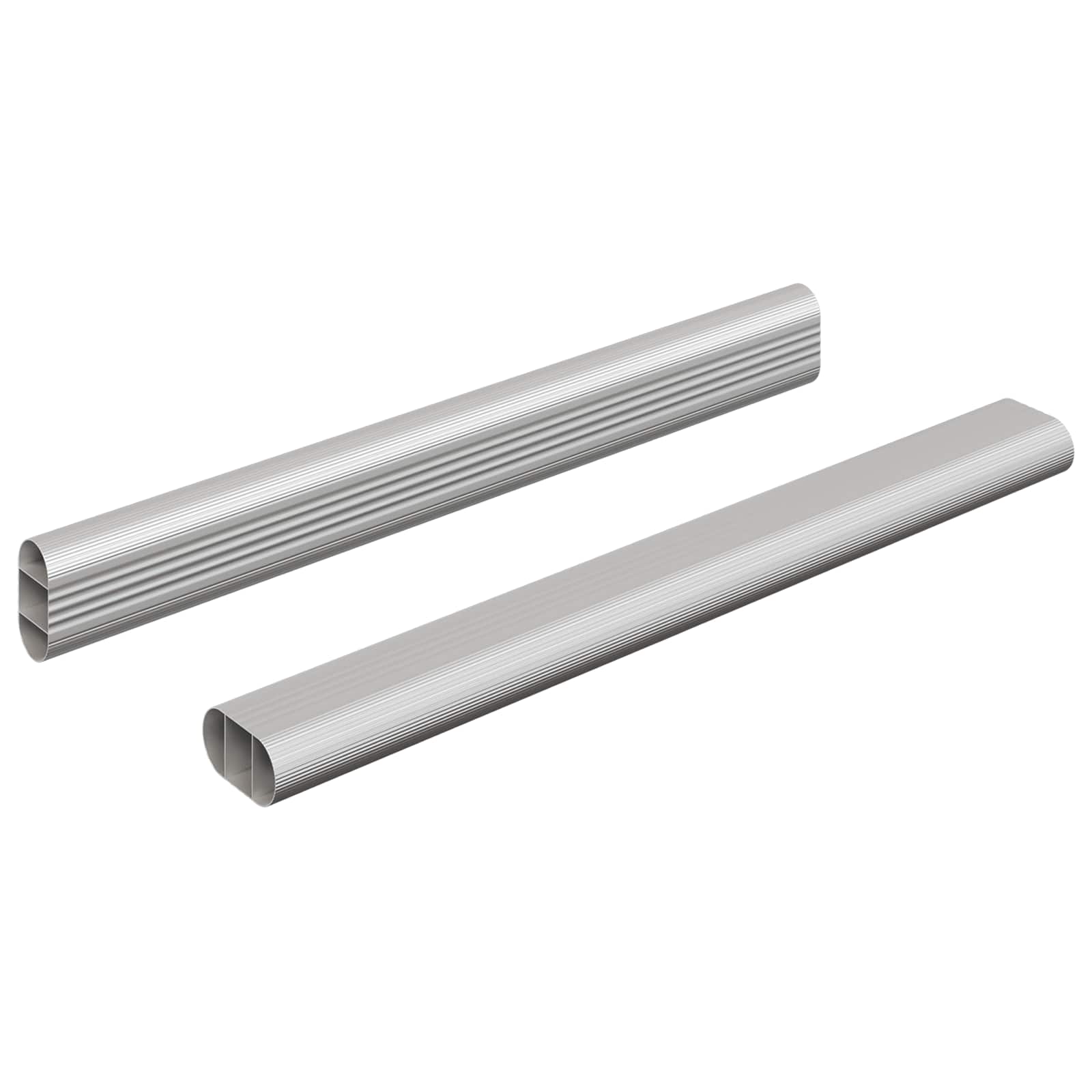 vidaXL Kleiderstange 2 pcs Silber 264 x 15 x 29 mm Aluminiumlegierung