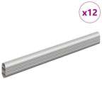 vidaXL Kleiderstange 12 pcs Silber 264 x 15 x 29 mm Aluminiumlegierung