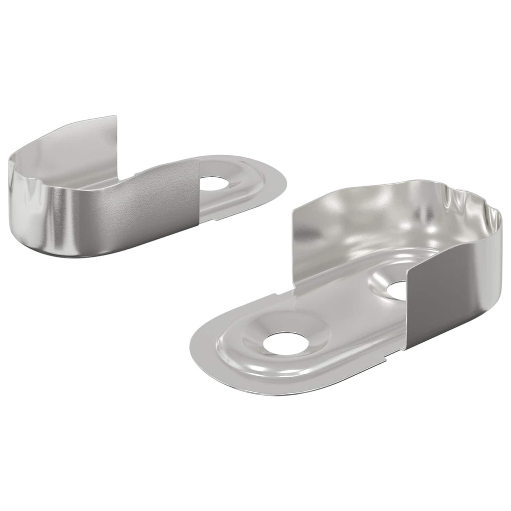 vidaXL Kleiderstangenhalter 2 pcs Weißes Zink 40 x 18 x 10 mm Eisen