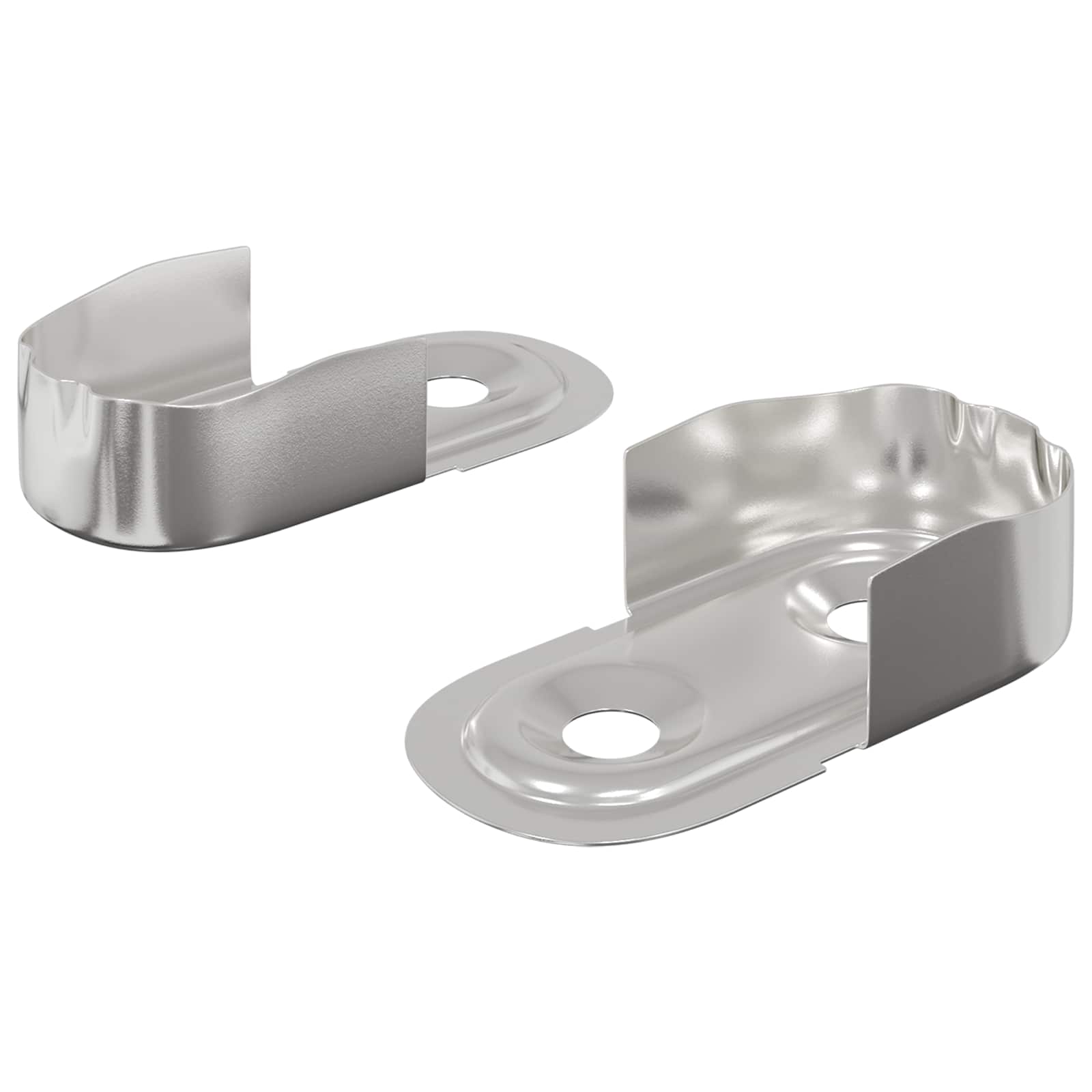 vidaXL Kleiderstangenhalter 2 pcs Weißes Zink 40 x 18 x 10 mm Eisen