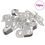 vidaXL Kleiderstangenhalter 12 pcs Weißes Zink 40 x 18 x 10 mm Eisen