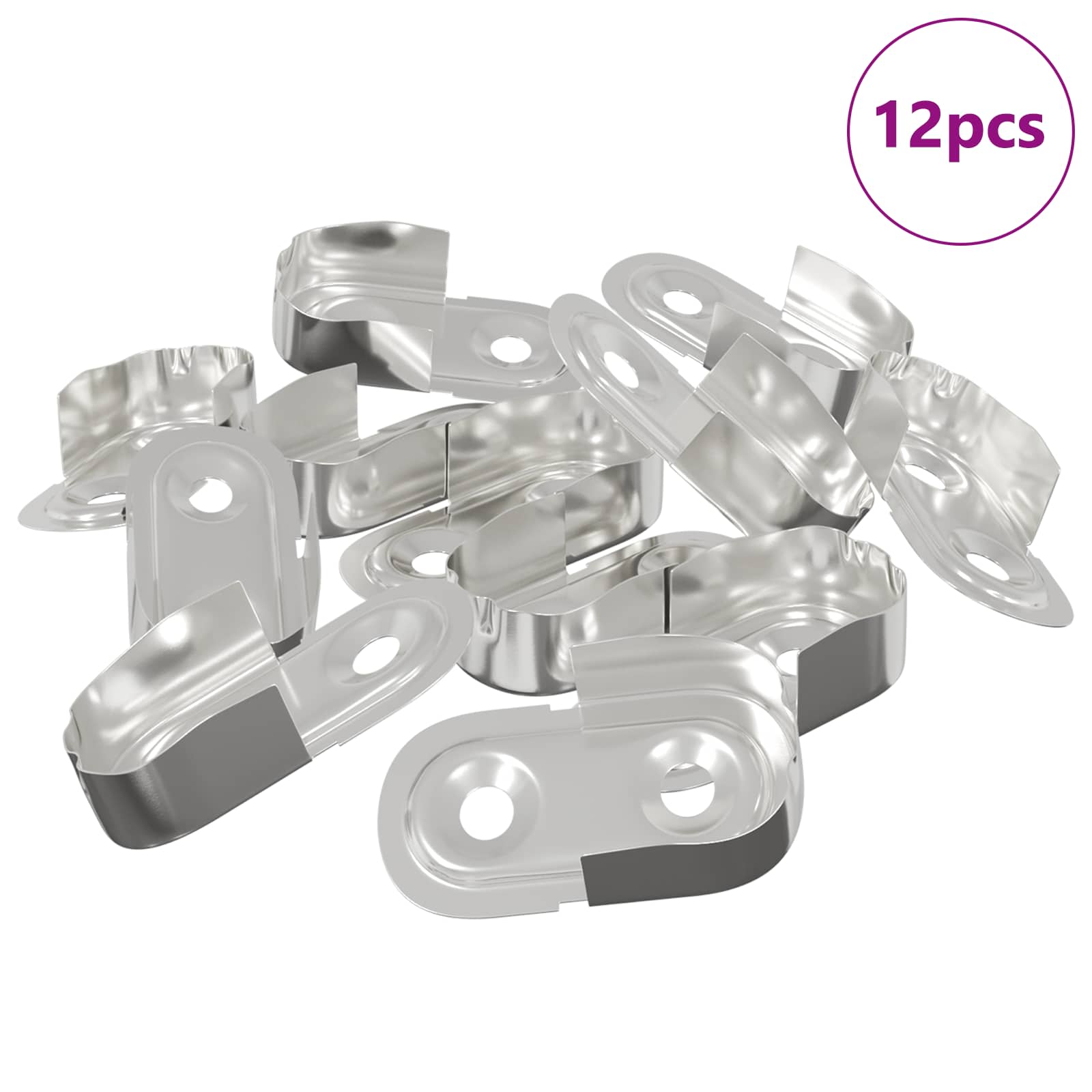 vidaXL Kleiderstangenhalter 12 pcs Weißes Zink 40 x 18 x 10 mm Eisen