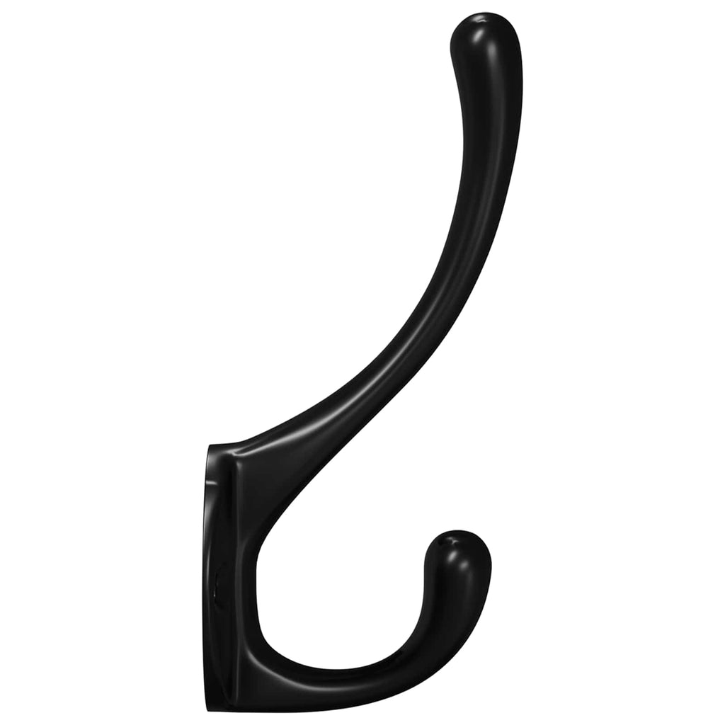 vidaXL Kleiderhaken 12 pcs Schwarz 102 x 29 x 47mm Zinklegierung