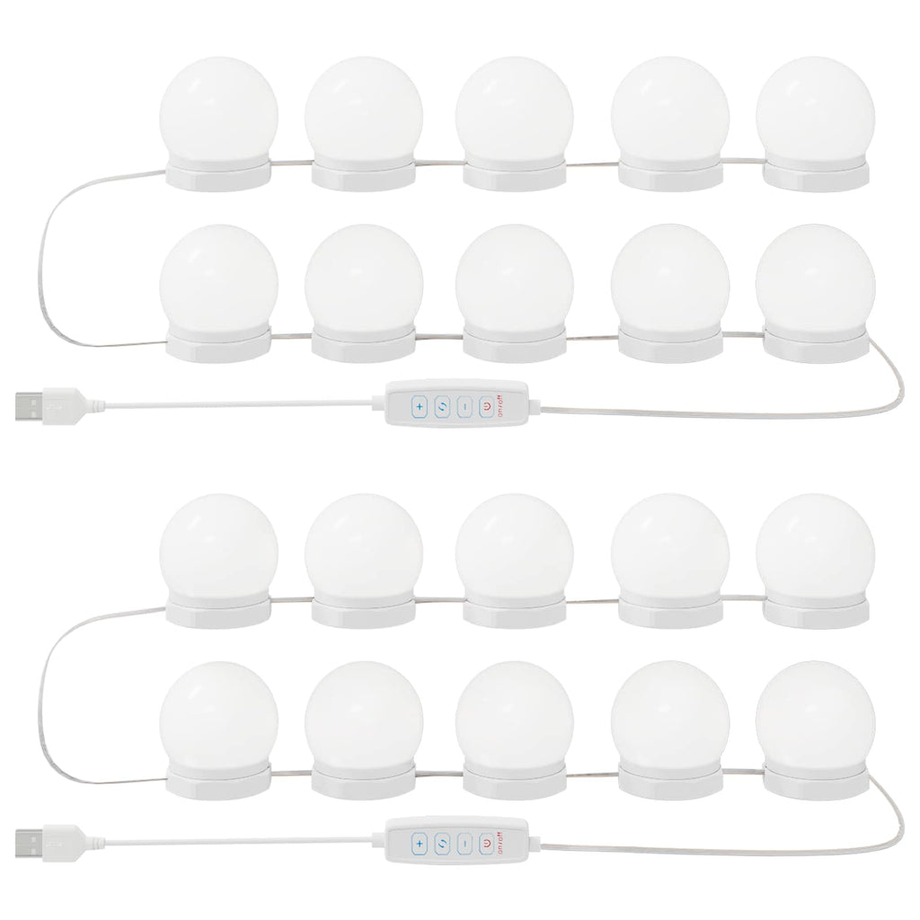 vidaXL Spiegelleuchten 2 pcs Weiß 4,5 x 4,5 x 4,8 cm Kunststoff