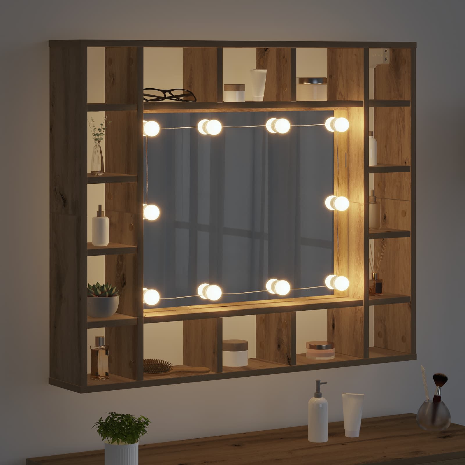 vidaXL Spiegelleuchten 12 pcs Weiß 4,5 x 4,5 x 4,8 cm Kunststoff