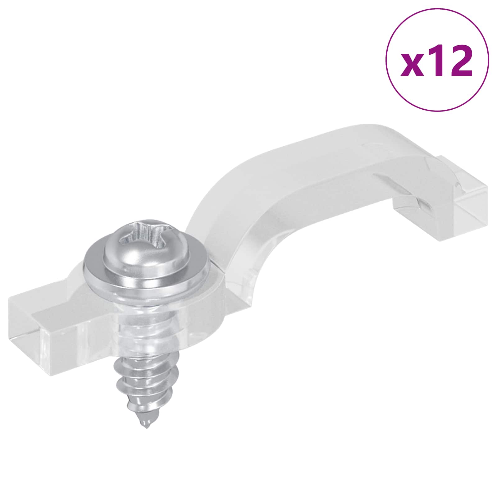 vidaXL LED Streifen Clips 12 pcs Transparent 23,8 x 7,3 x 4,3 mm