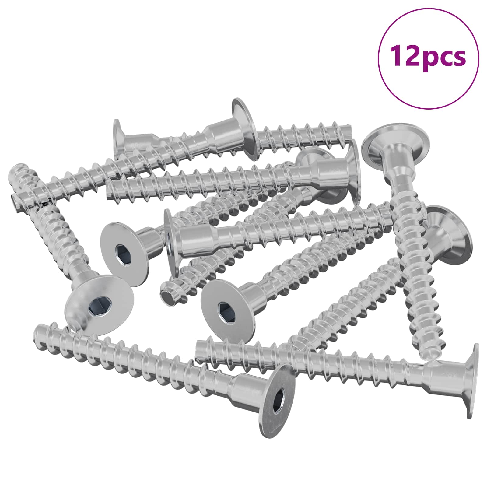 vidaXL Schraube 12 pcs Zink-beschichtet 5 x 40 mm Eisen