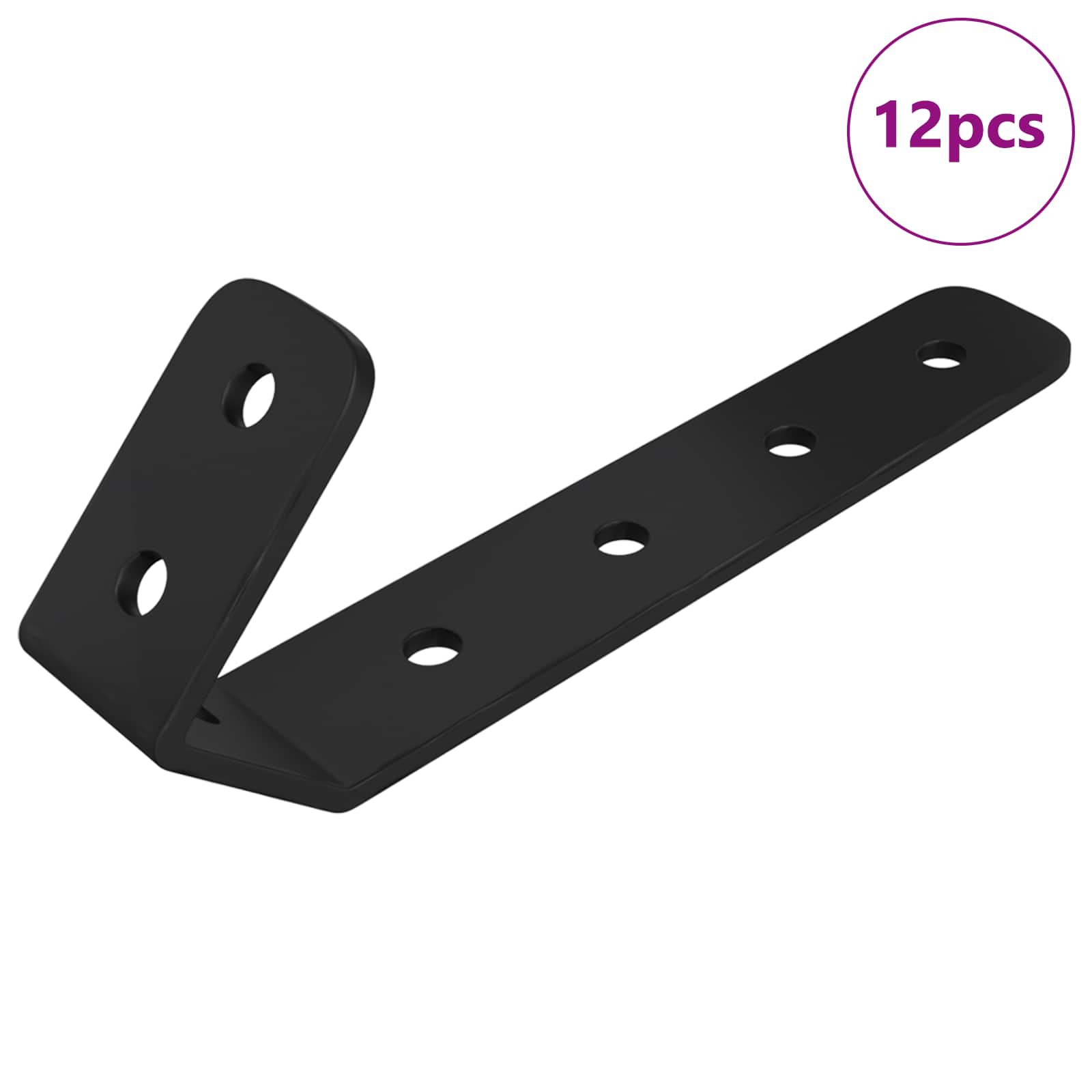 vidaXL Haken 12 pcs Schwarz M5 x 110 mm Eisen