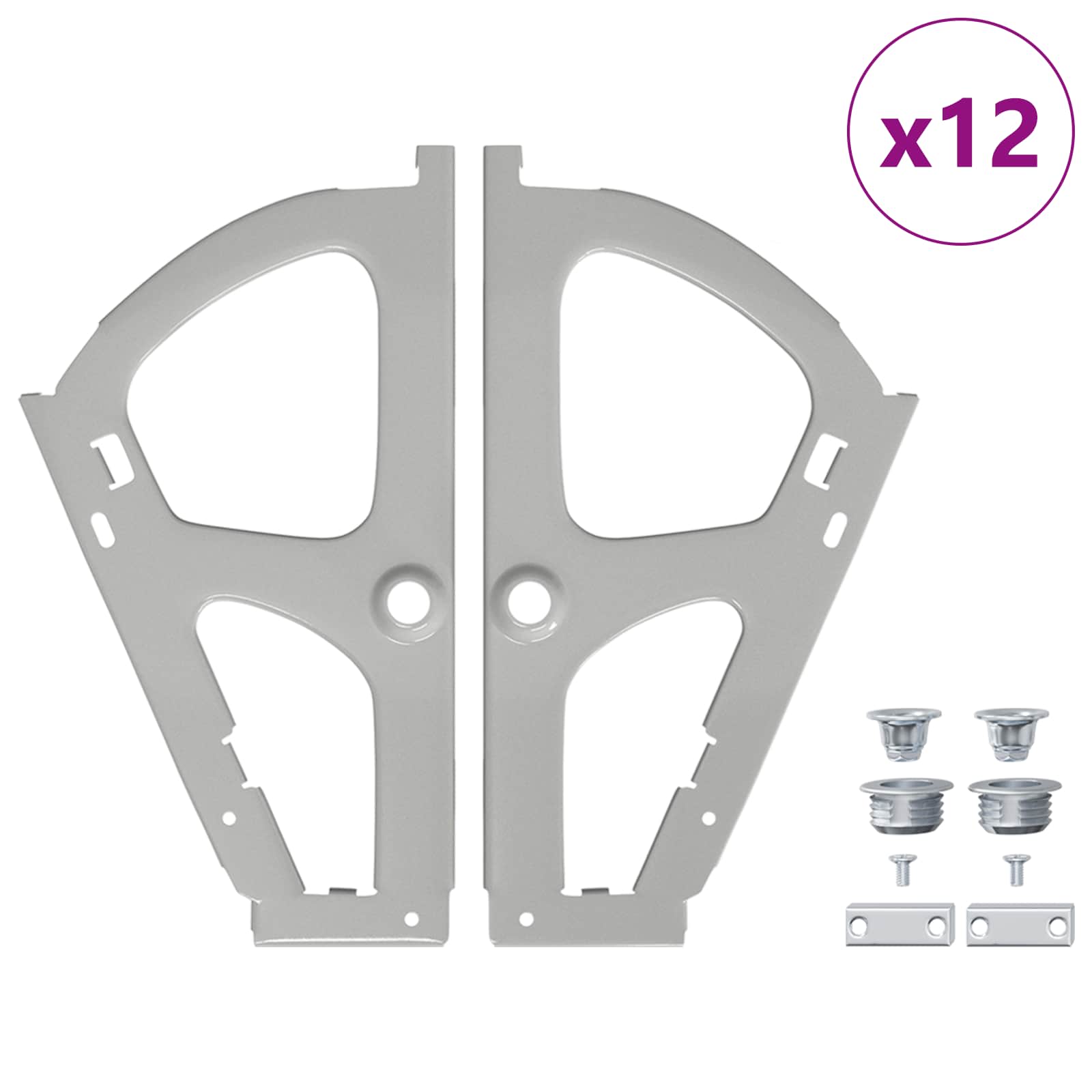 vidaXL Klappenscharnier 12 pcs Silber 235 x 155 x 30 mm Eisen