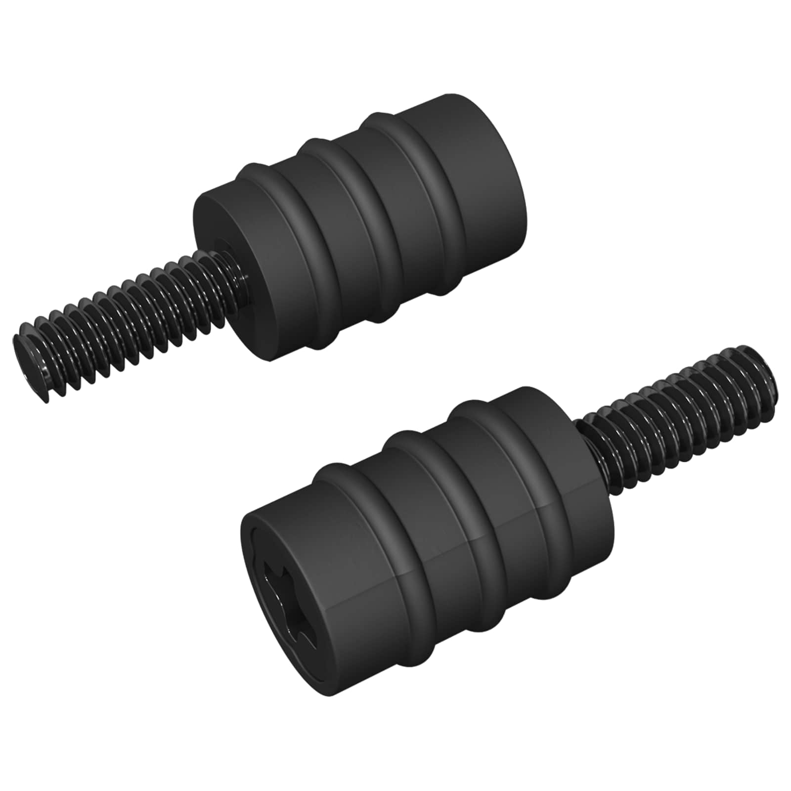 vidaXL Abstandsschraube 2 pcs Schwarz M4 Gummi und Stahl
