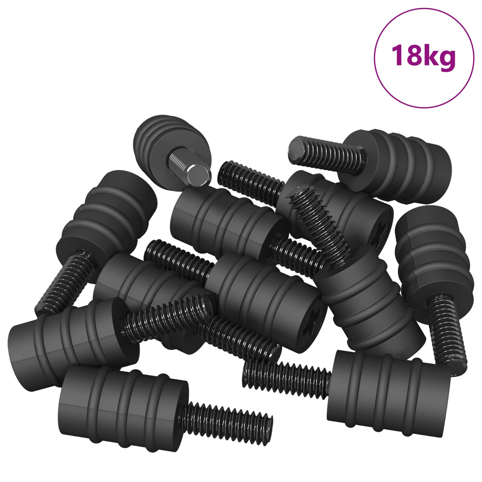 vidaXL Abstandsschraube 4865 pcs Schwarz M4 Gummi und Stahl