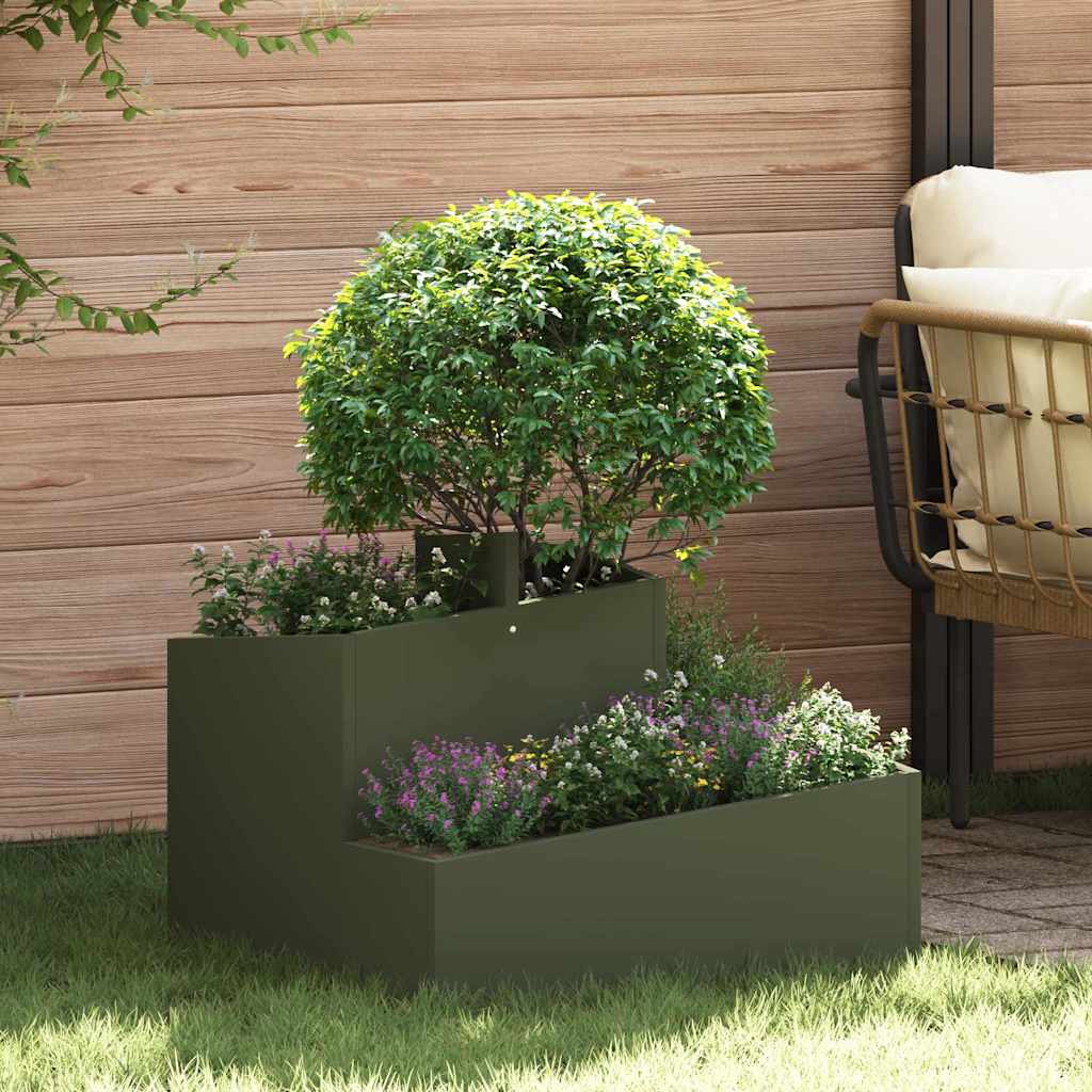 vidaXL Garten-Pflanzgefäß Olive Grün 60 x 60 x 50 cm