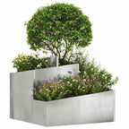 vidaXL Garten-Pflanzgefäß Silber 60 x 60 x 50 cm Edelstahl