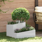 vidaXL Garten-Pflanzgefäß Silber 60 x 60 x 50 cm Verzinkter Stahl