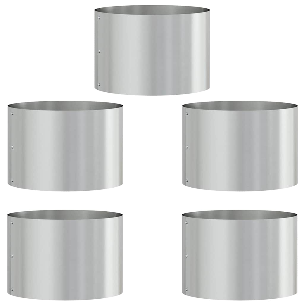 vidaXL Pflanzenring 5 pcs Silber 30 x 30 x 20 cm Verzinkter Stahl
