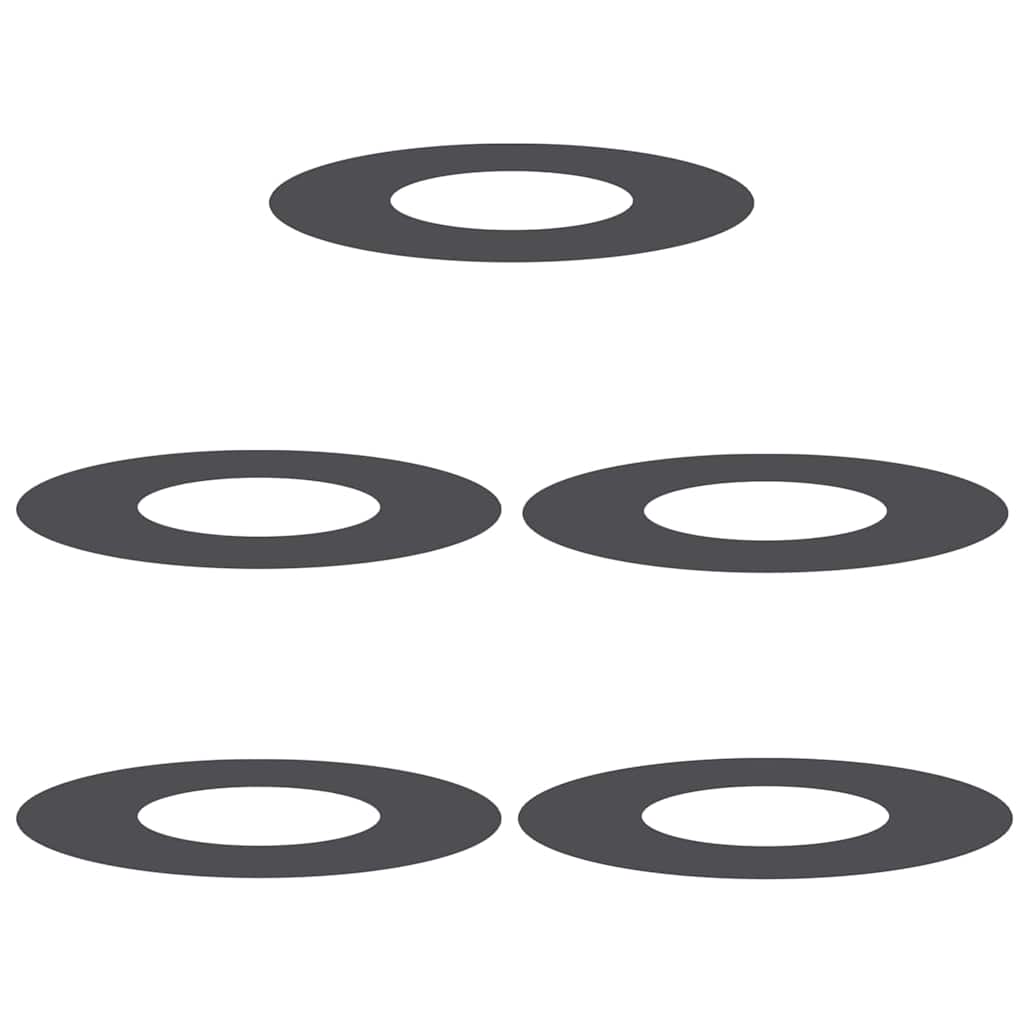 vidaXL geeignet für flache Baumringe 5 pcs Schwarz Ø30 / 60 cm Stahl