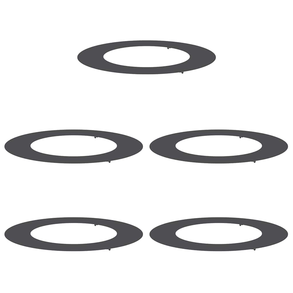 vidaXL geeignet für flache Baumringe 5 pcs Schwarz Ø50 / 80 cm Stahl