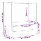 vidaXL Hoher Rücken Sofa 101cm Hellgrau Stoff