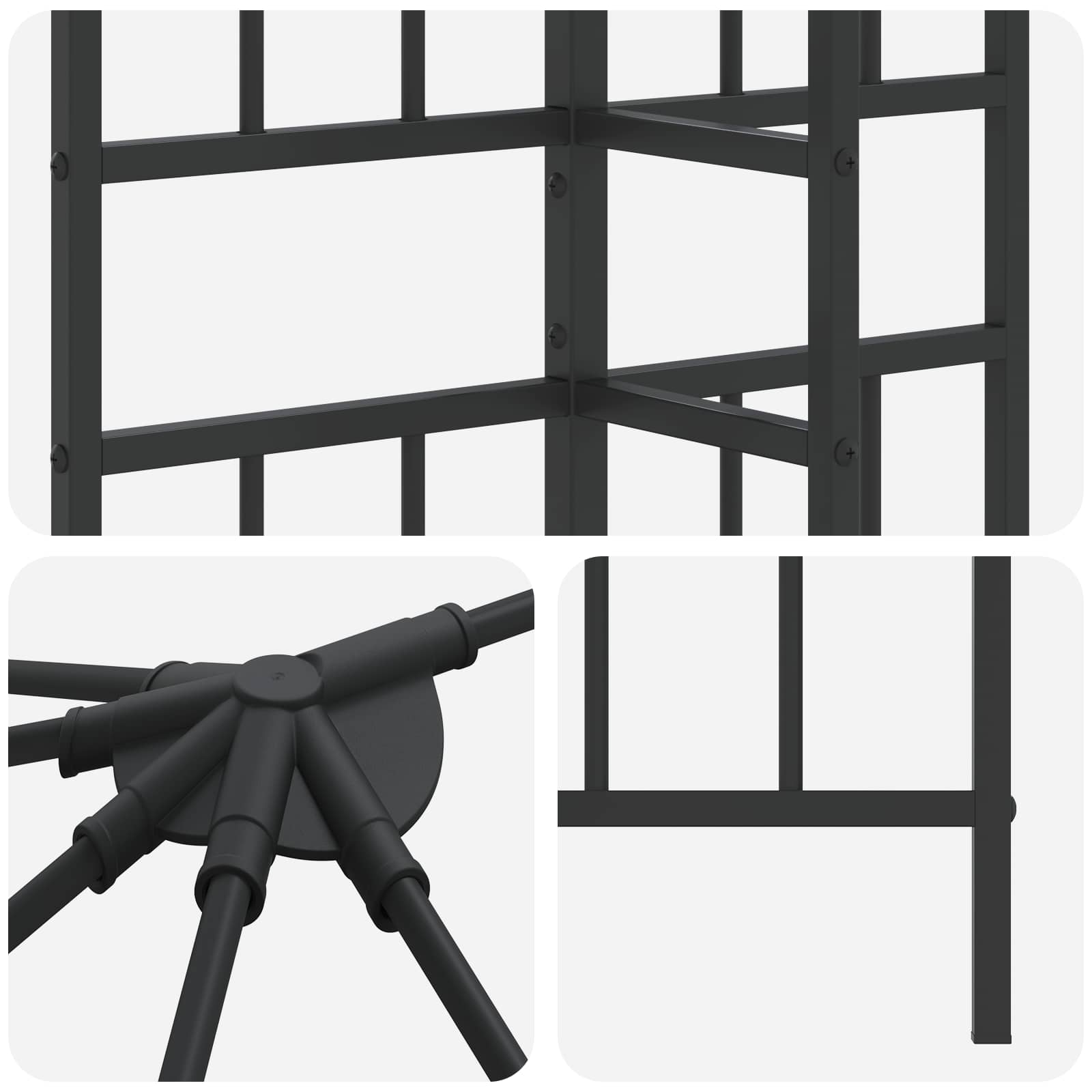vidaXL Gazebo Rahmen 6 x 3 m Schwarz Stahl