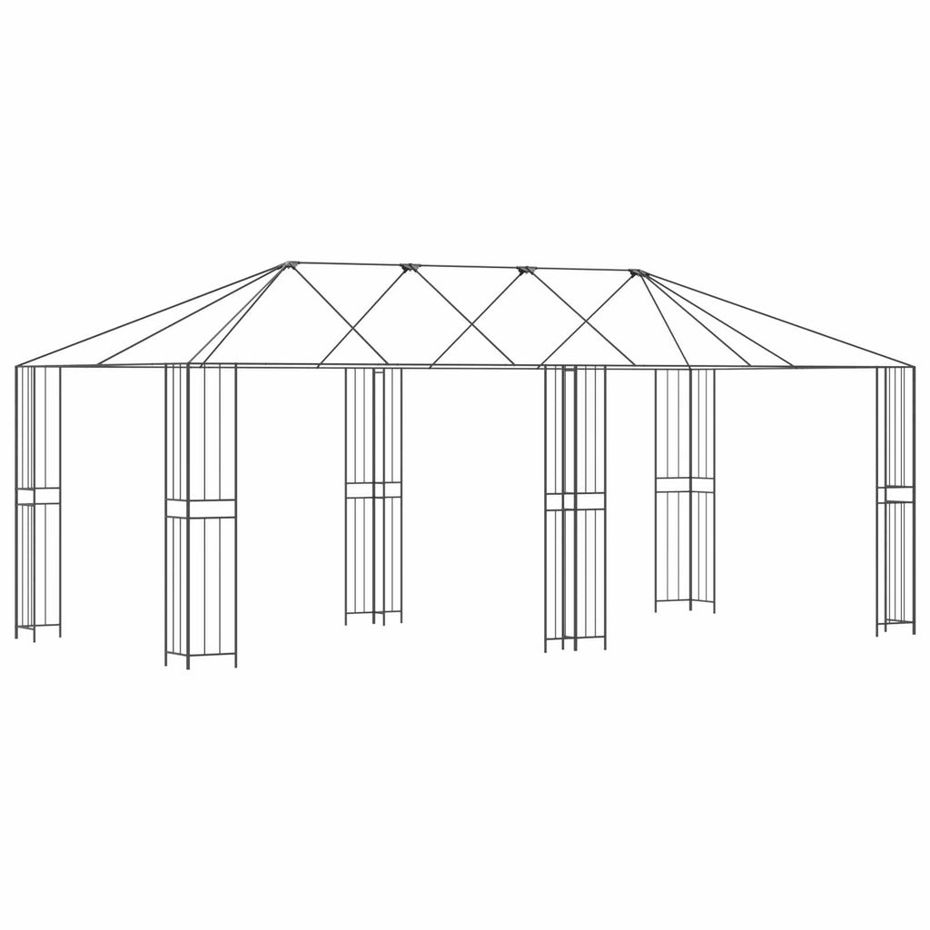 vidaXL Gazebo Rahmen 6 x 3 m Schwarz Stahl
