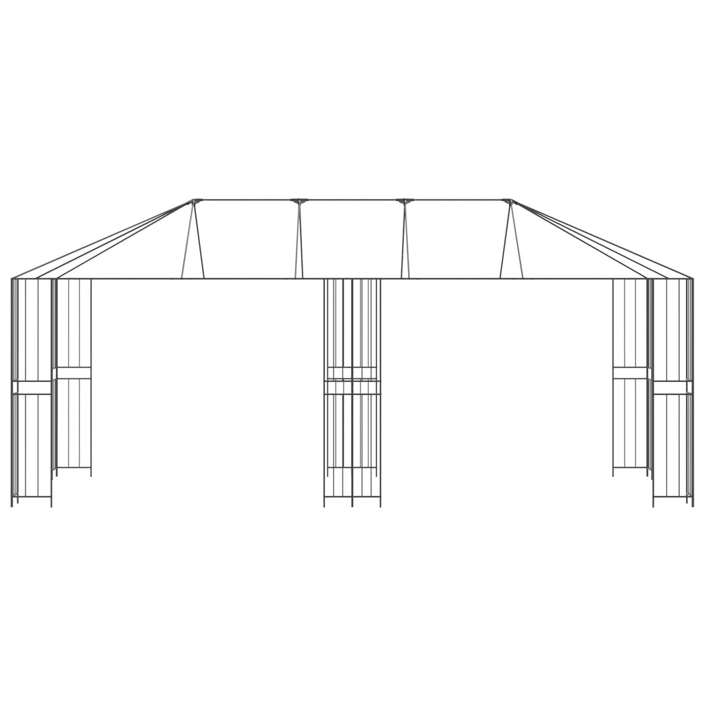 vidaXL Gazebo Rahmen 6 x 3 m Schwarz Stahl