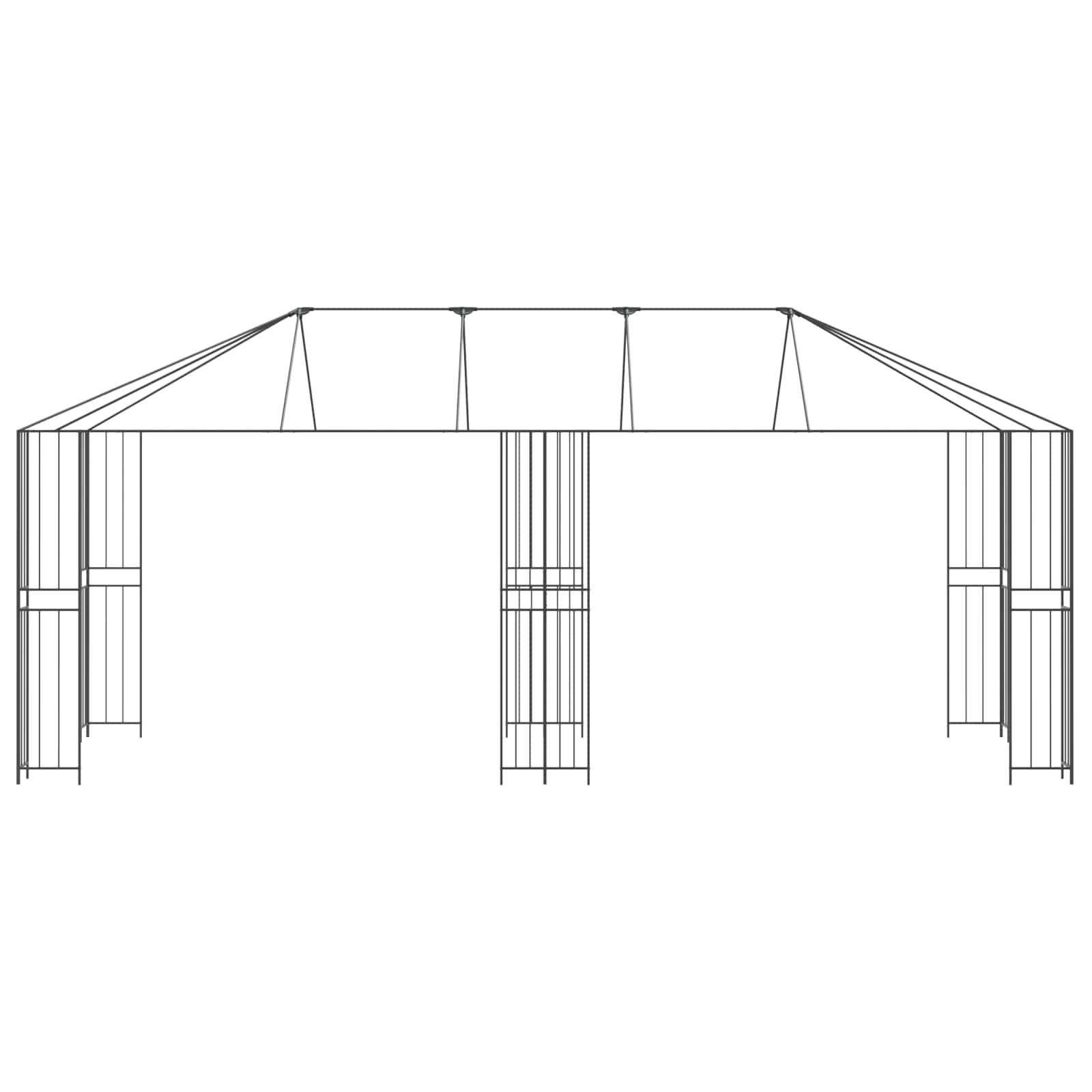 vidaXL Gazebo Rahmen 6 x 3 m Schwarz Stahl