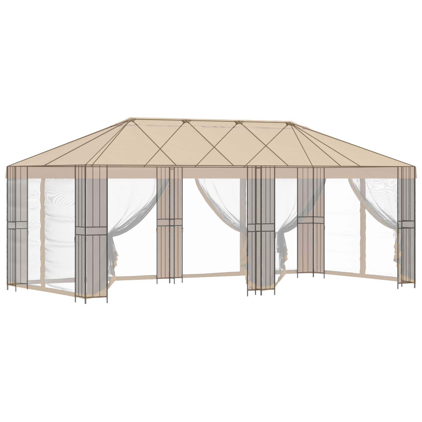 vidaXL Gazebo Rahmen 6 x 3 m Schwarz Stahl