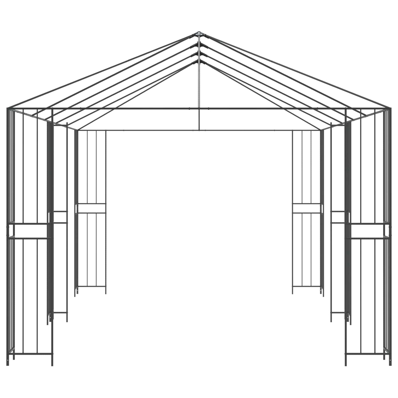 vidaXL Gazebo Rahmen 6 x 3 m Schwarz Stahl