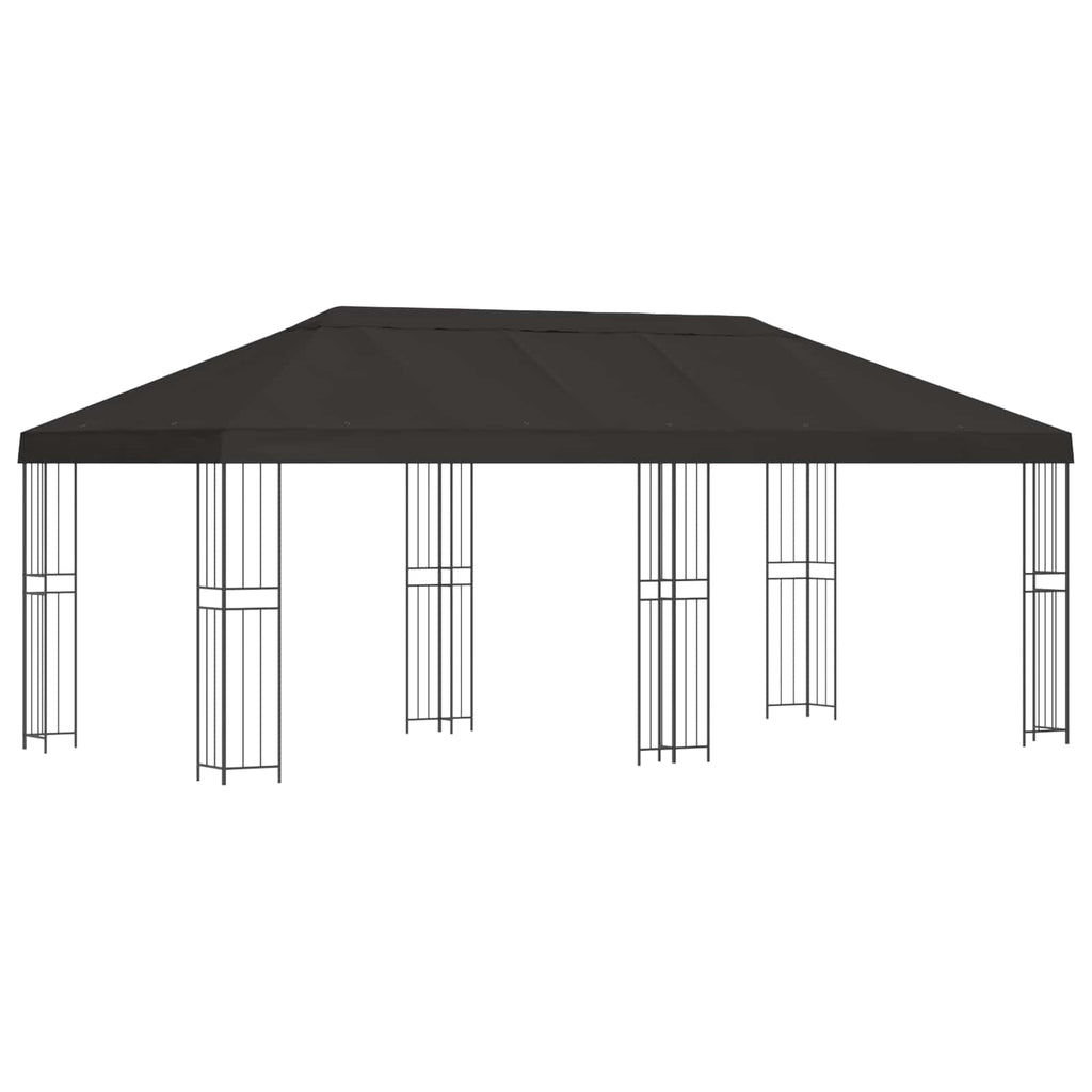 vidaXL Pavillon mit Seitenwänden 6 x 3 m Anthrazit Polyester und Stahl