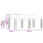 vidaXL Pavillon mit Seitenwänden 6 x 3 m Anthrazit Polyester und Stahl