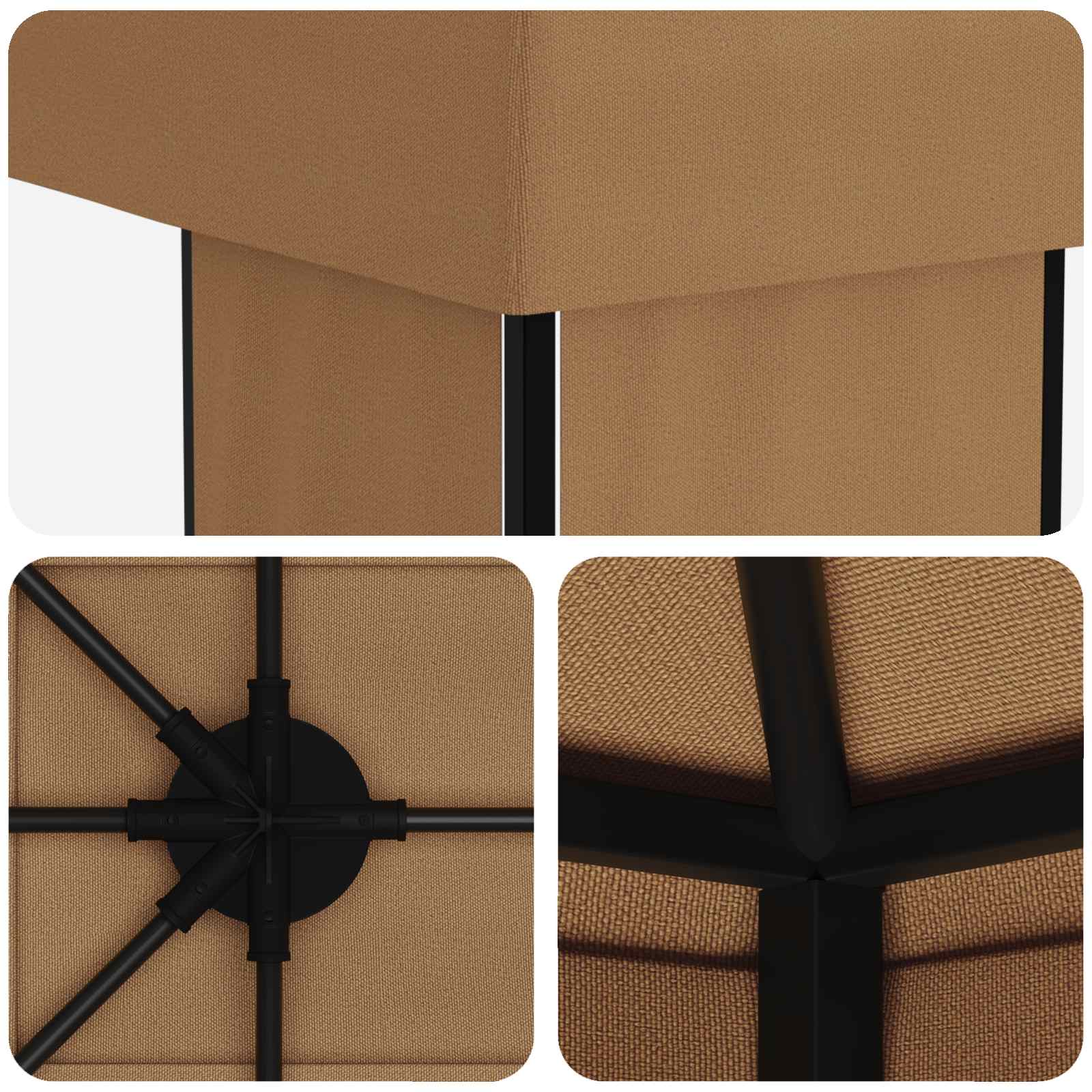 vidaXL Garten Pavillon 6 x 3 m Beige Polyester und Stahl 190