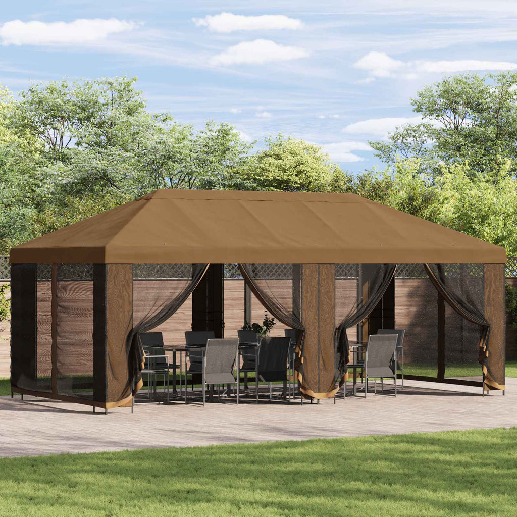 vidaXL Garten Pavillon 6 x 3 m Beige Polyester und Stahl 190