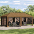 vidaXL Garten Pavillon 6 x 3 m Beige Polyester und Stahl 190