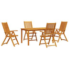 vidaXL Garten Essgruppe Faltbar 5 pcs Braun Massivholz Akazie